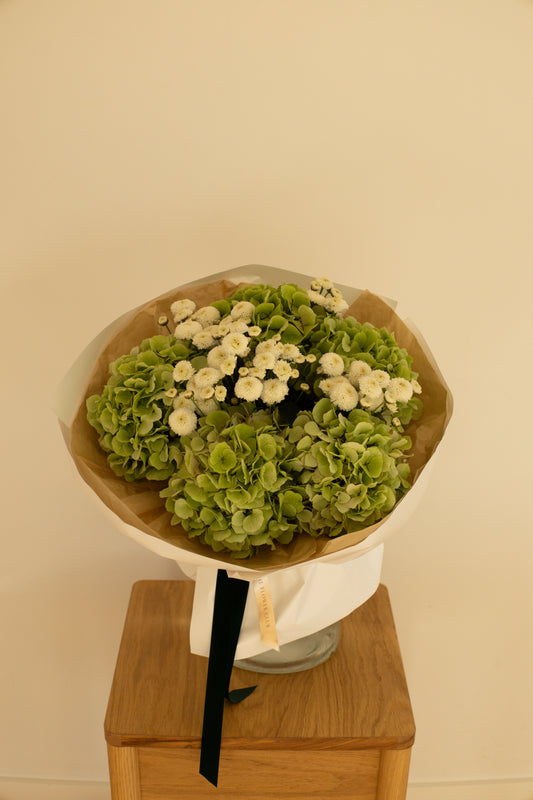 Bouquet with hydrangeas and chrysanthemum